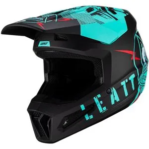 Capacete Leatt Moto 2.5 - Preto/Azul Acqua