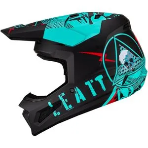 Capacete Leatt Moto 2.5 - Preto/Azul Acqua