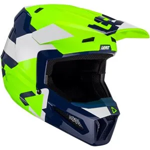 Capacete Leatt Moto 2.5 - Verde Lima/Azul