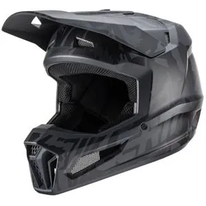 Capacete Leatt Moto 3.5 com Óculos - Preto/Cinza