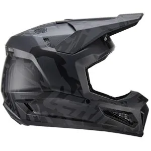 Capacete Leatt Moto 3.5 com Óculos - Preto/Cinza