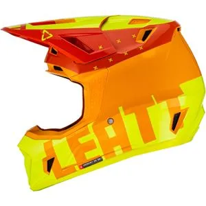 Capacete Leatt Moto 7.5 com Óculos - Verde/Laranja Citrus