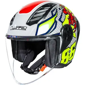 Capacete LS2 Airflow 2 Sting - Branco/Amarelo (Aberto)