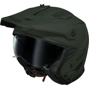 Capacete LS2 Drifter Monocolor - Verde Militar Fosco (4 em 1)