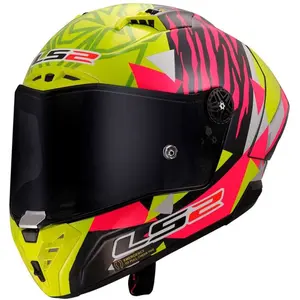 Capacete LS2 Thunder Carbon GP Aero Fermín Aldeguer - Amarelo/Rosa