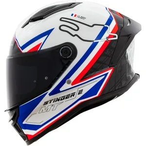 Capacete MT Stinger 2 Grand Prix França A7 - Azul/Branco/Vermelho