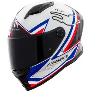 Capacete MT Stinger 2 Grand Prix França A7 - Azul/Branco/Vermelho
