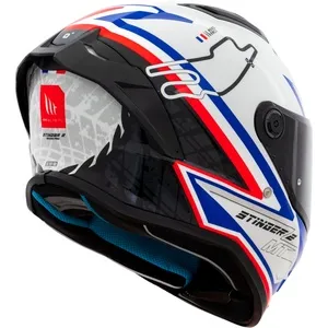Capacete MT Stinger 2 Grand Prix França A7 - Azul/Branco/Vermelho