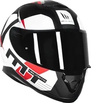 Capacete MT Thunder 3 Ray Preto/Branco Fosco