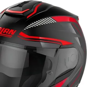 Capacete Nolan N100-6 Surveyor - Vermelho/Branco/Cinza (Articulado)