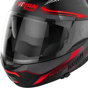 Capacete Nolan N100-6 Surveyor - Vermelho/Branco/Cinza (Articulado)