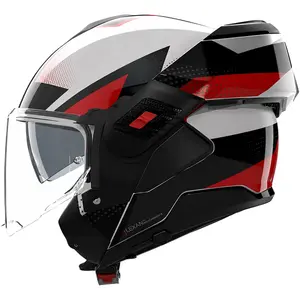 Capacete Nolan N120-1 Ciclone - Branco/Vermelho (Articulado)