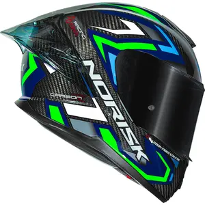 Capacete Norisk Carbon R Spot - Azul/Verde