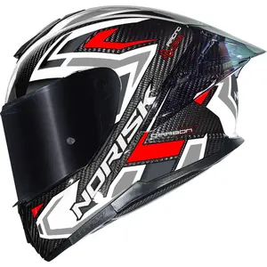 Capacete Norisk Carbon R Spot - Branco/Prata