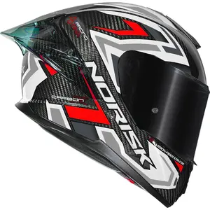 Capacete Norisk Carbon R Spot - Branco/Prata