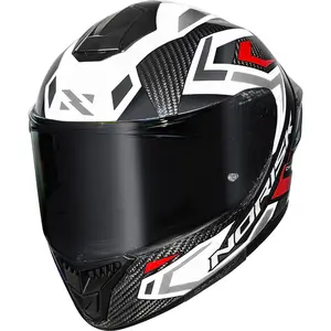Capacete Norisk Carbon R Spot - Branco/Prata