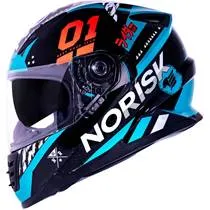 Capacete Norisk FF302 Soul Tokyo - Preto/Azul/Laranja