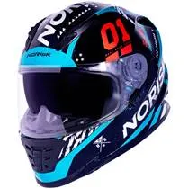 Capacete Norisk FF302 Soul Tokyo - Preto/Azul/Laranja