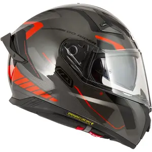 Capacete NZI Go Rider Motion - Cinza/Vermelho/Preto