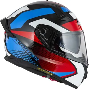Capacete NZI Go Rider Quadri - Preto/Vermelho/Azul