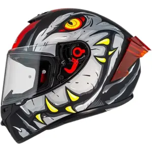 Capacete NZI Trendy 3 Stream Raptor - Preto/Cinza/Vermelho