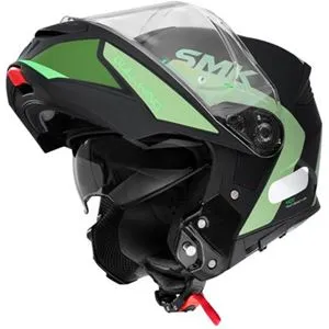 Capacete SMK Gullwing Kresto - Preto/Verde (Articulado)