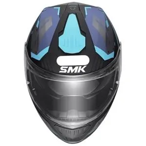 Capacete SMK Gullwing Tekker - Preto/Cinza/Azul (Articulado)