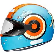 Capacete SMK Retro Adventure - Azul/Laranja Fosco