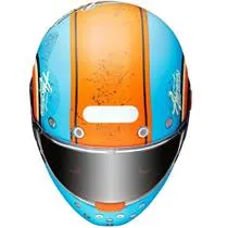 Capacete SMK Retro Adventure - Azul/Laranja Fosco