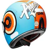 Capacete SMK Retro Adventure - Azul/Laranja Fosco