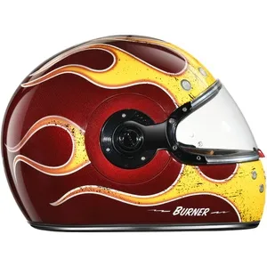 Capacete SMK Retro Fire GL347 - Vermelho Vinho/Amarelo