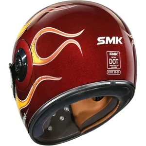 Capacete SMK Retro Fire GL347 - Vermelho Vinho/Amarelo