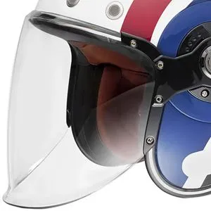 Capacete SMK Retro Jet Rebel - Branco/Azul/Vermelho