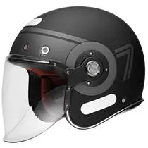 Capacete SMK Retro Jet Seven - Preto/Cinza Fosco