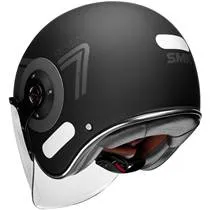 Capacete SMK Retro Jet Seven - Preto/Cinza Fosco