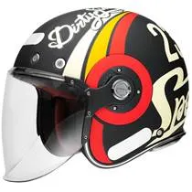 Capacete SMK Retro Jet Speed TT - Preto/Laranja Fosco