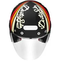 Capacete SMK Retro Jet Speed TT - Preto/Laranja Fosco