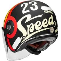 Capacete SMK Retro Jet Speed TT - Preto/Laranja Fosco