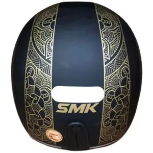 Capacete SMK Retro Mehendi - Preto/Dourado Fosco