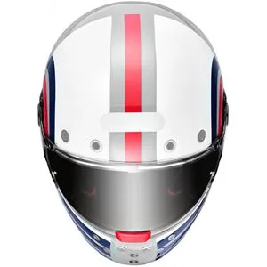 Capacete SMK Retro Ranko - Branco/Cinza/Azul/Vermelho