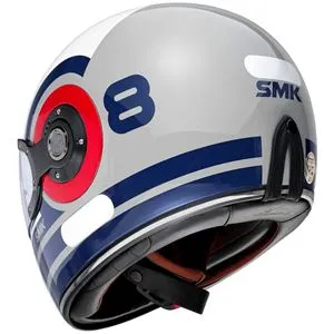 Capacete SMK Retro Ranko - Branco/Cinza/Azul/Vermelho