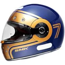Capacete SMK Retro Seven - Azul/Dourado