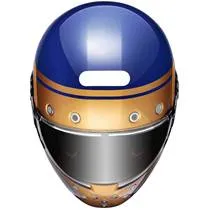 Capacete SMK Retro Seven - Azul/Dourado