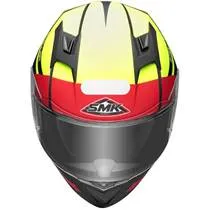 Capacete SMK Stellar Squad - Amarelo Flúor/Vermelho/Preto Fosco