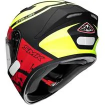 Capacete SMK Stellar Squad - Amarelo Flúor/Vermelho/Preto Fosco