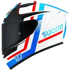 Capacete Suomy Track 1 Ninety Seven - Branco/Azul/Vermelho