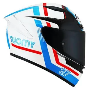 Capacete Suomy Track 1 Ninety Seven - Branco/Azul/Vermelho