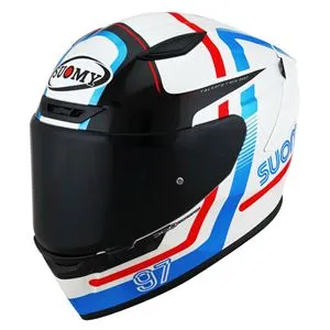 Capacete Suomy Track 1 Ninety Seven - Branco/Azul/Vermelho