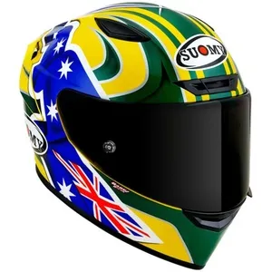 Capacete Suomy Track 1 Troy Bayliss 2005 - Amarelo/Verde/Azul