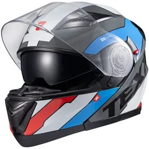 Capacete Texx Gladiator V3 Reisen - Azul/Vermelho/Branco